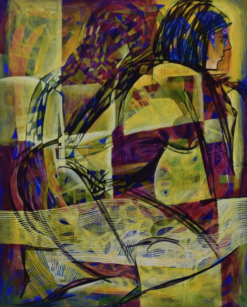 Collage, original / print on handmade paper with acrylic on canvas / original signature of the artist on the back of the work  // Size : ca. 47 x 61 x 4 cm
