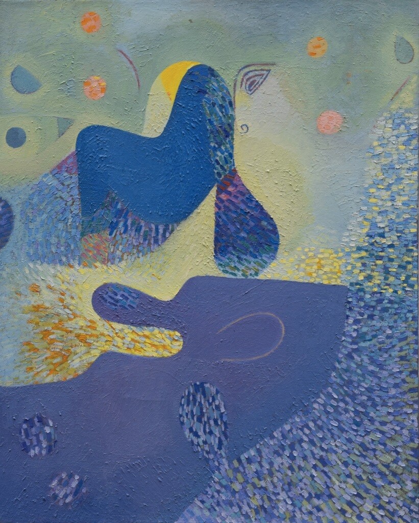 Collage, original / print on handmade paper with acrylic on canvas / original signature of the artist on the back of the work  // Size : ca. 47 x 61 x 4 cm