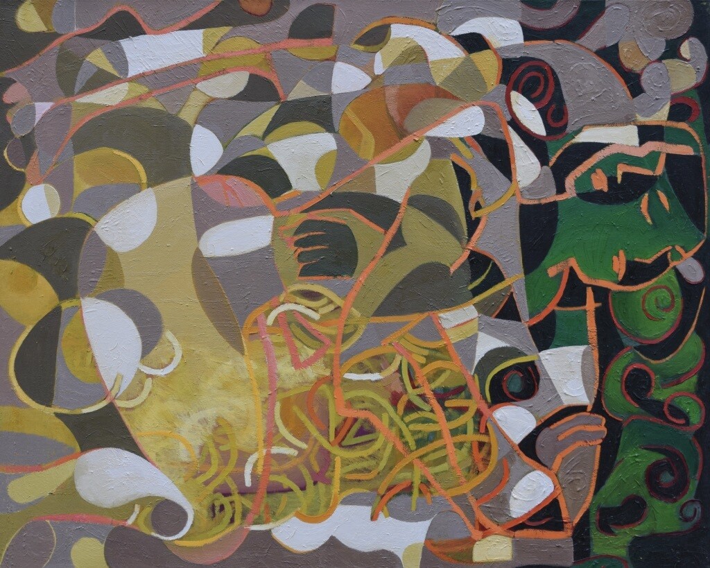 Collage, original / print on handmade paper with acrylic on canvas / original signature of the artist on the back of the work  // Size : ca. 47 x 61 x 4 cm