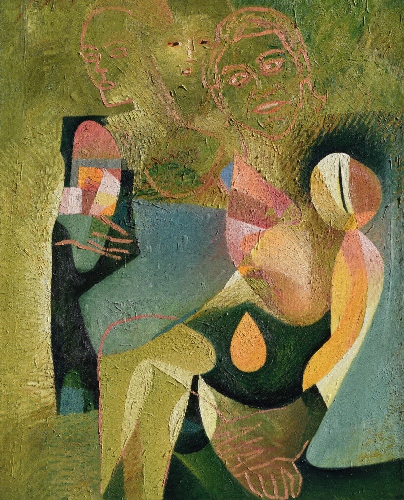 Collage, original / print on handmade paper with acrylic on canvas / original signature of the artist on the back of the work  // Size : ca. 47 x 61 x 4 cm