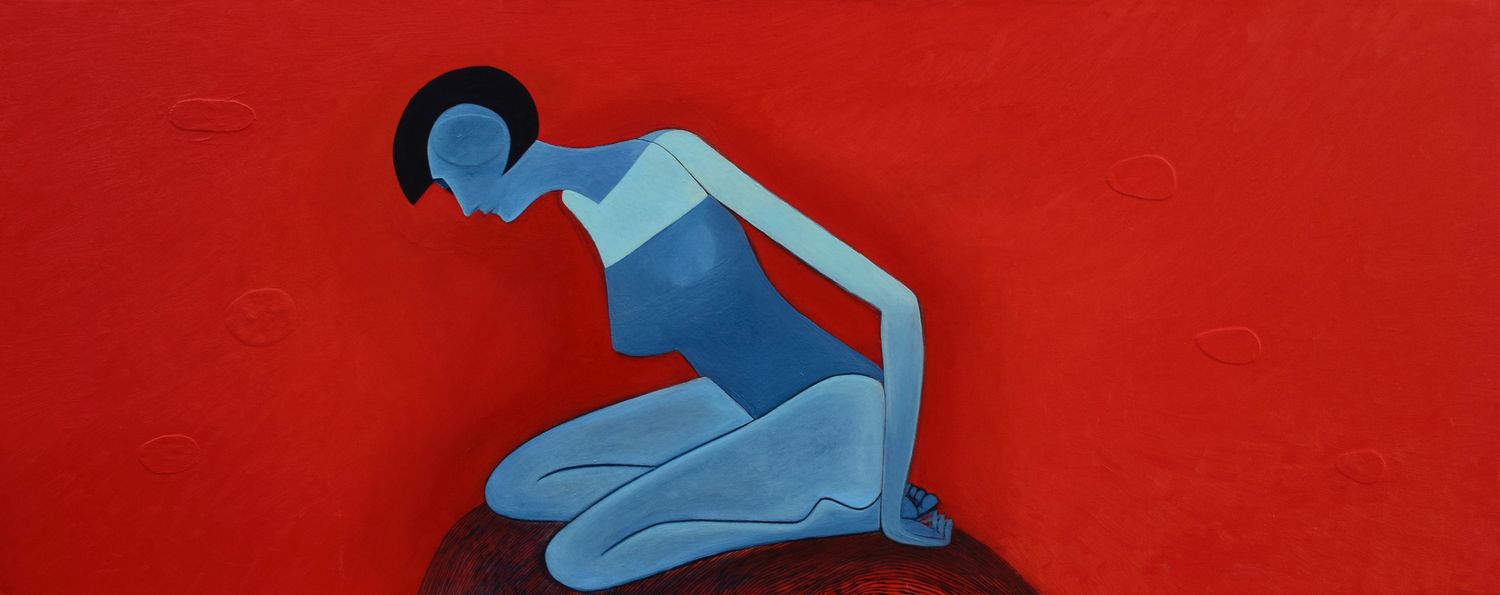 Oil  on canvas with wooden frame // Size: ca.. 80 x 200 x 3 cm