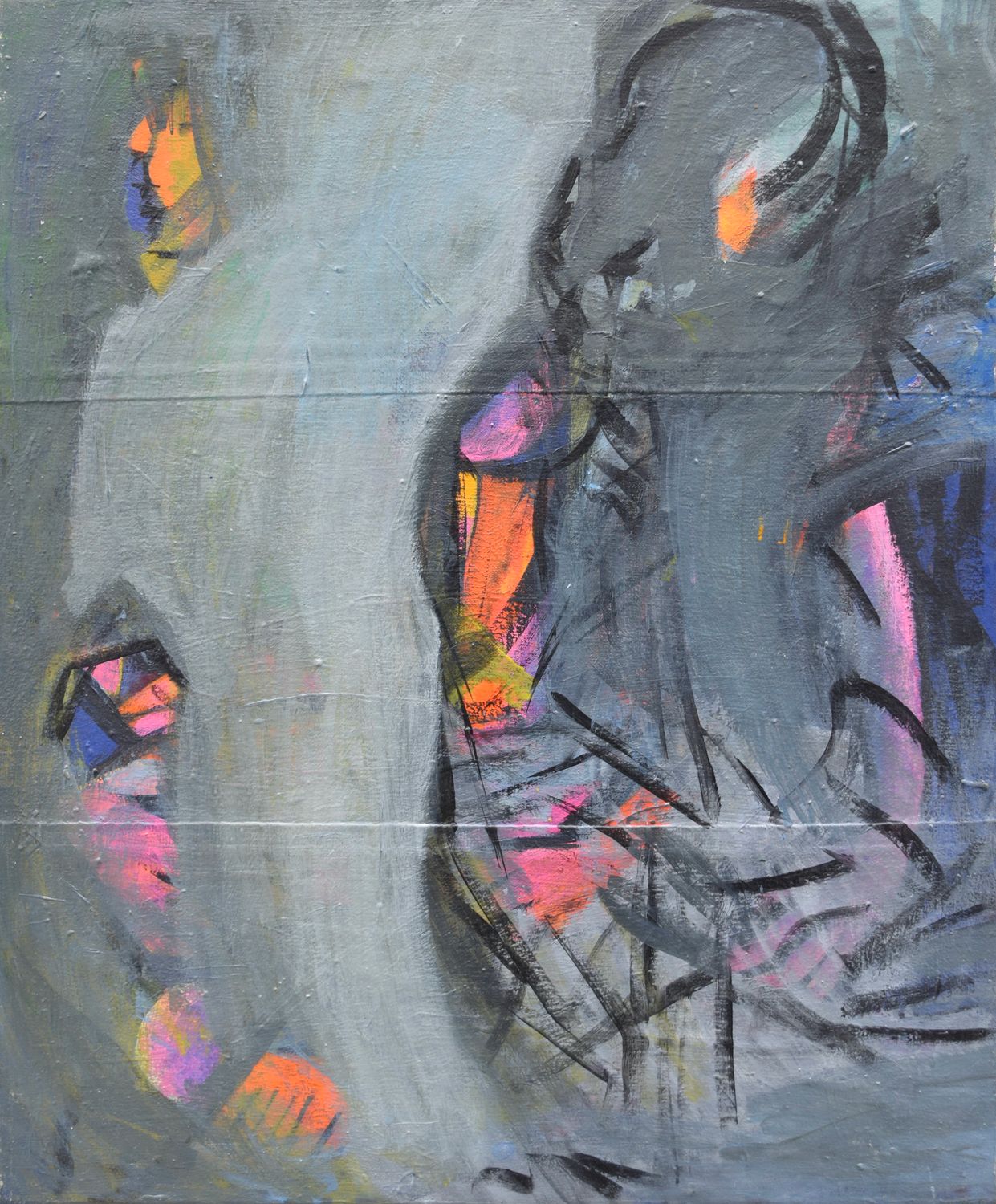 Human  -  Acryilc  Painting  // Size :  ca. 60 x 60 x 2 cm,