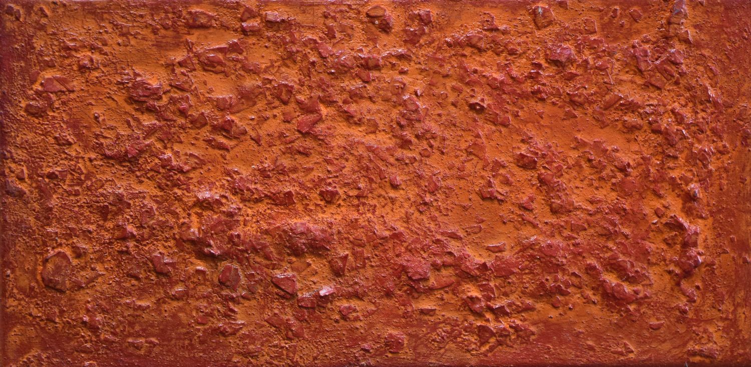 Pigment and acrylic  and their collage on canvas with wooden frame  //Size: ca. 15 x 30 x 3 cm,