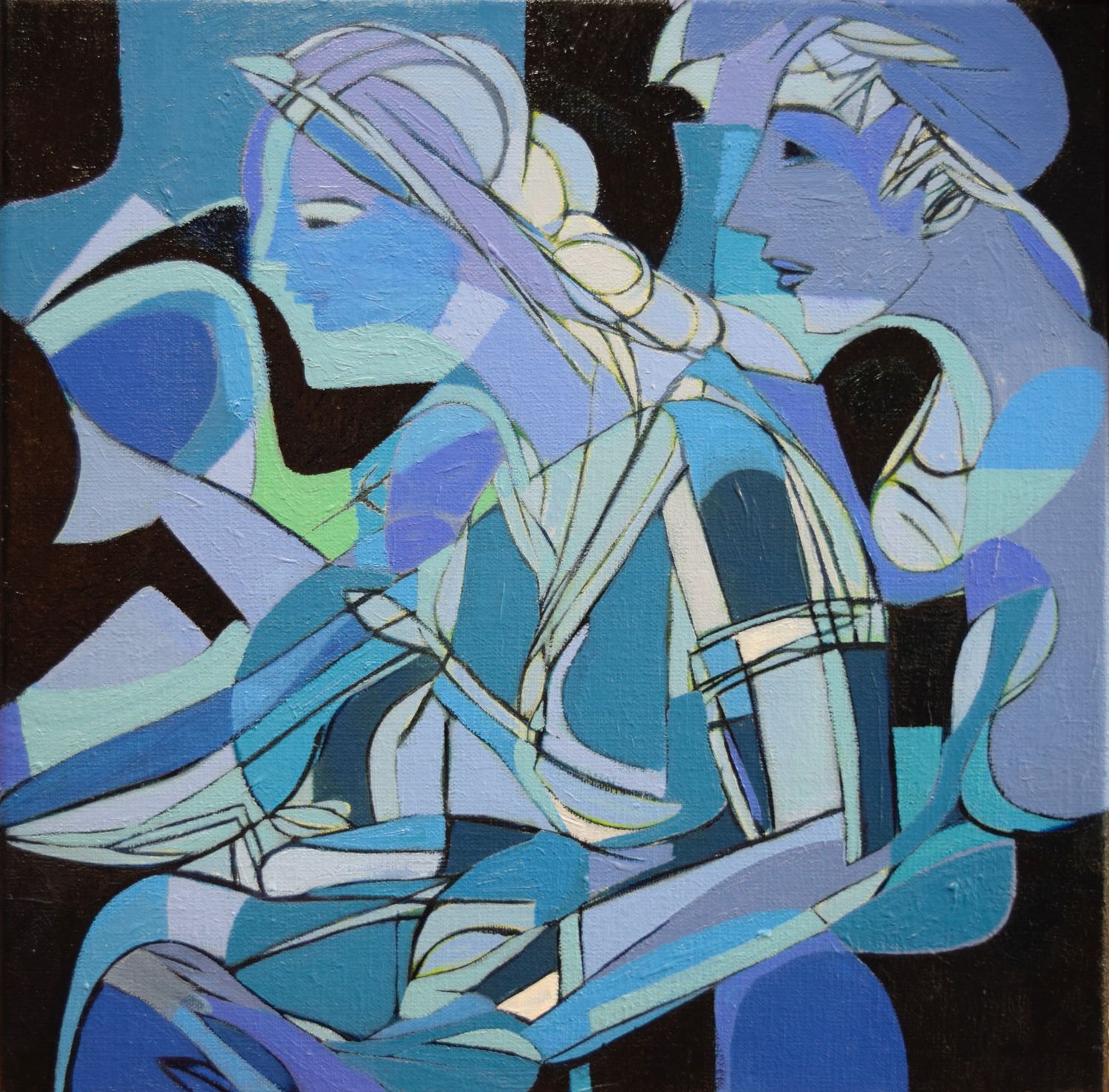 Oil Painting / Light as form Abstract  Painting//Size : ca. 45x 45x 2 cm,