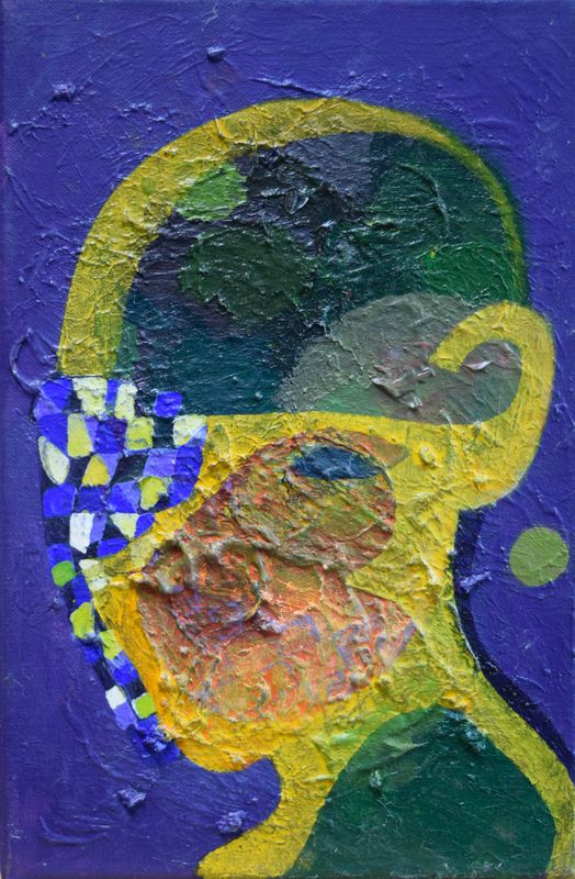 Portrait von jemandem wartet noch//Size : ca. 50 x 60 x 4 cm, Portrait von jemandem wartet noch//Size : ca. 50 x 60 x 4 cm,
