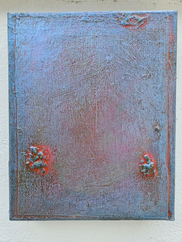 Collage Clothes on Two fabrics Canvas // Size : ca. 50 x 50 x 4 cm, Collage Clothes on Two fabrics Canvas // Size : ca. 50 x 50 x 4 cm,