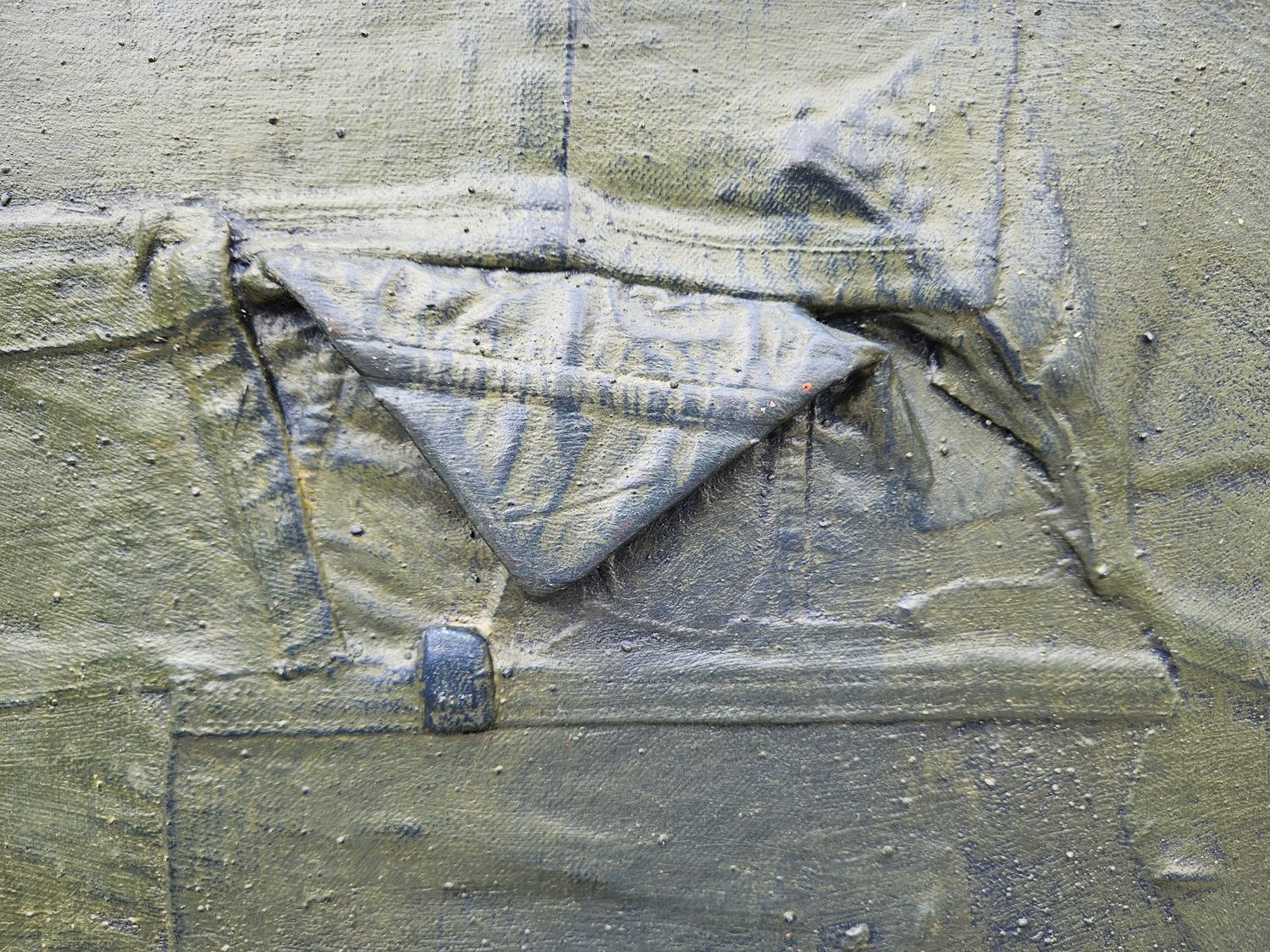 Collage Clothes  on Two fabrics  Canvas // Size : ca. 30 x 30 x 4 cm,