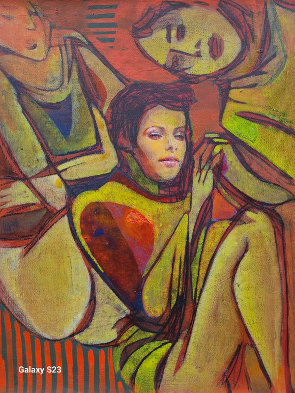 Photo printing on canvas and acrylic painting. Its collage on new canvas with wooden frame // Size: ca..30 x 40 x 4 cm Photo printing on canvas and acrylic painting. Its collage on new canvas with wooden frame // Size: ca..30 x 40 x 4 cm