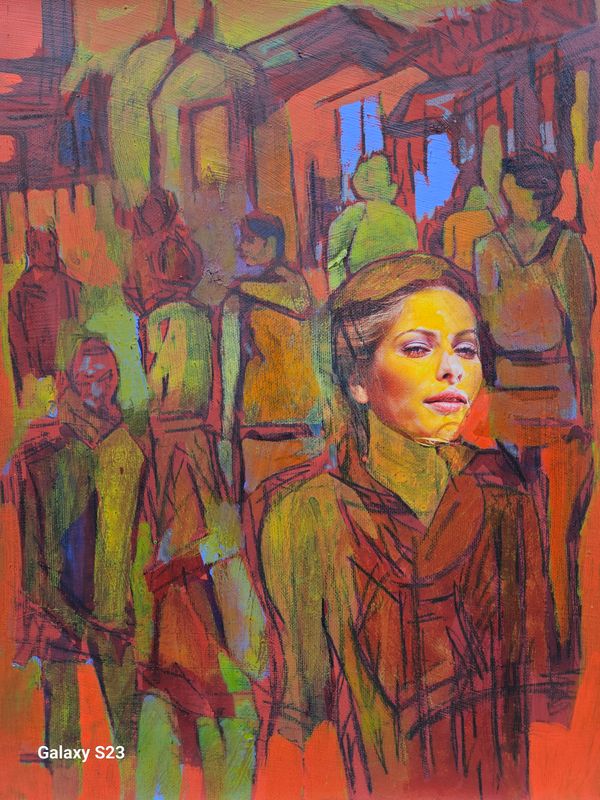 Photo printing on canvas and acrylic painting. Its collage on new canvas with wooden frame // Size: ca..30 x 40 x 4 cm Photo printing on canvas and acrylic painting. Its collage on new canvas with wooden frame // Size: ca..30 x 40 x 4 cm
