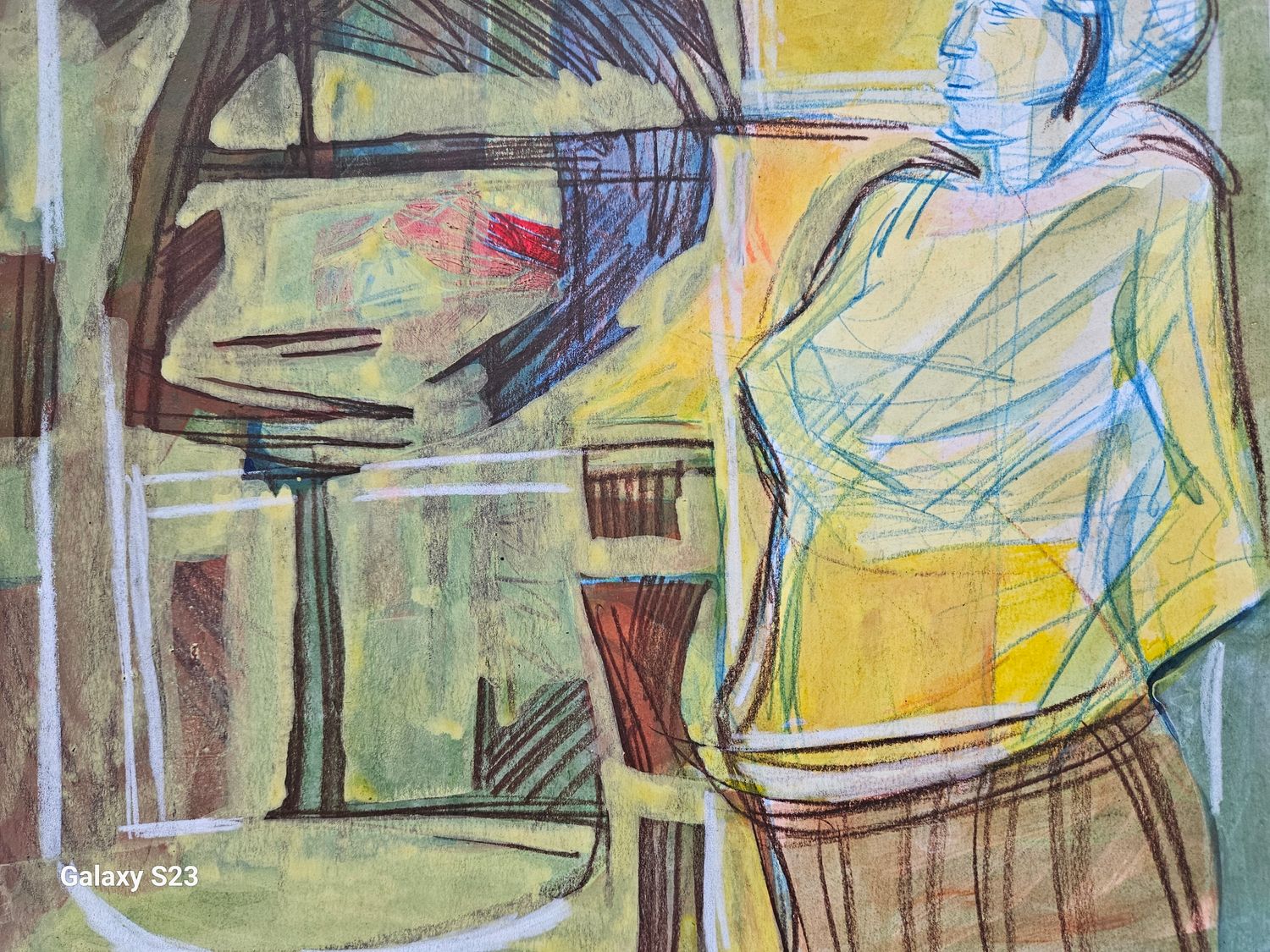 acrylic on paper and  on canvas with wooden frame // Size: ca.32 x 29x 4 cm