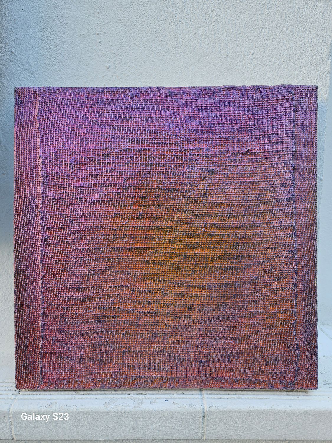 Colage lila, Collage Clothes  on Two fabrics  Canvas // Size : ca. 40 x 40 x 4 cm,