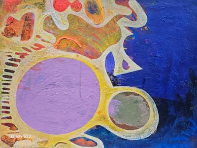 Abstract Blau , Orange// Acrylic on canvas with wooden frame // Size: ca..40 x 50 x 2 cm Abstract Blau , Orange// Acrylic on canvas with wooden frame // Size: ca..40 x 50 x 2 cm