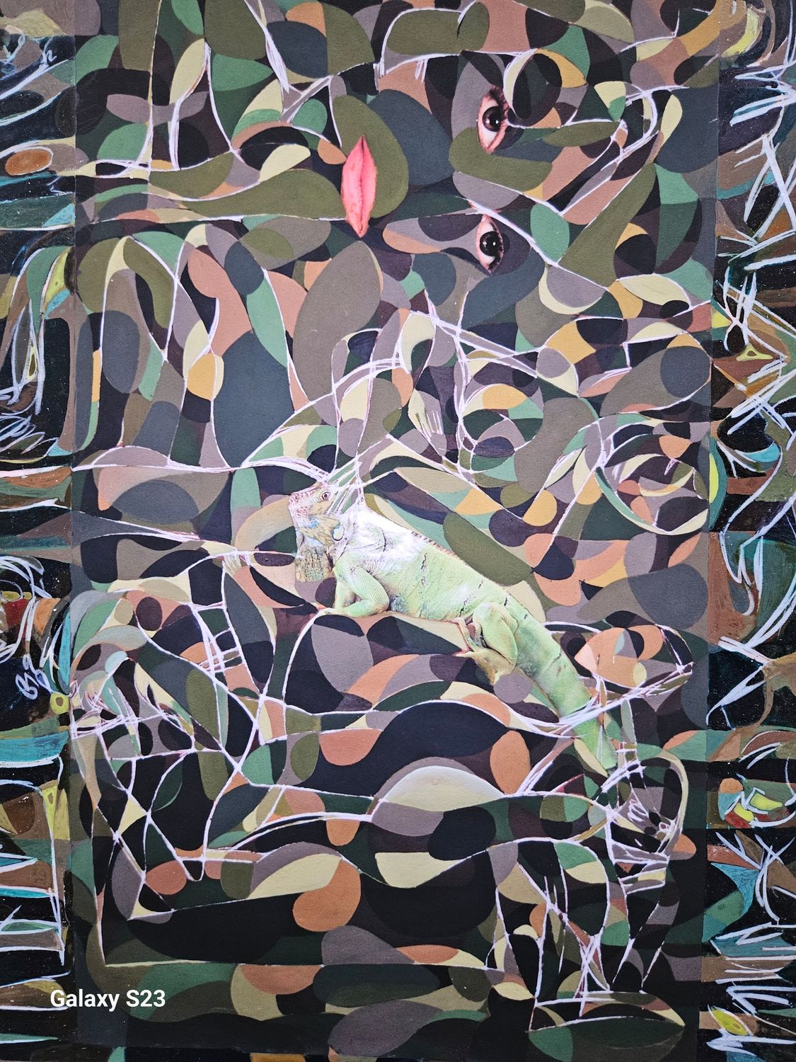 Collage, original / print on handmade paper with acrylic on canvas //  Size : ca. 47 x 61 x 4 cm