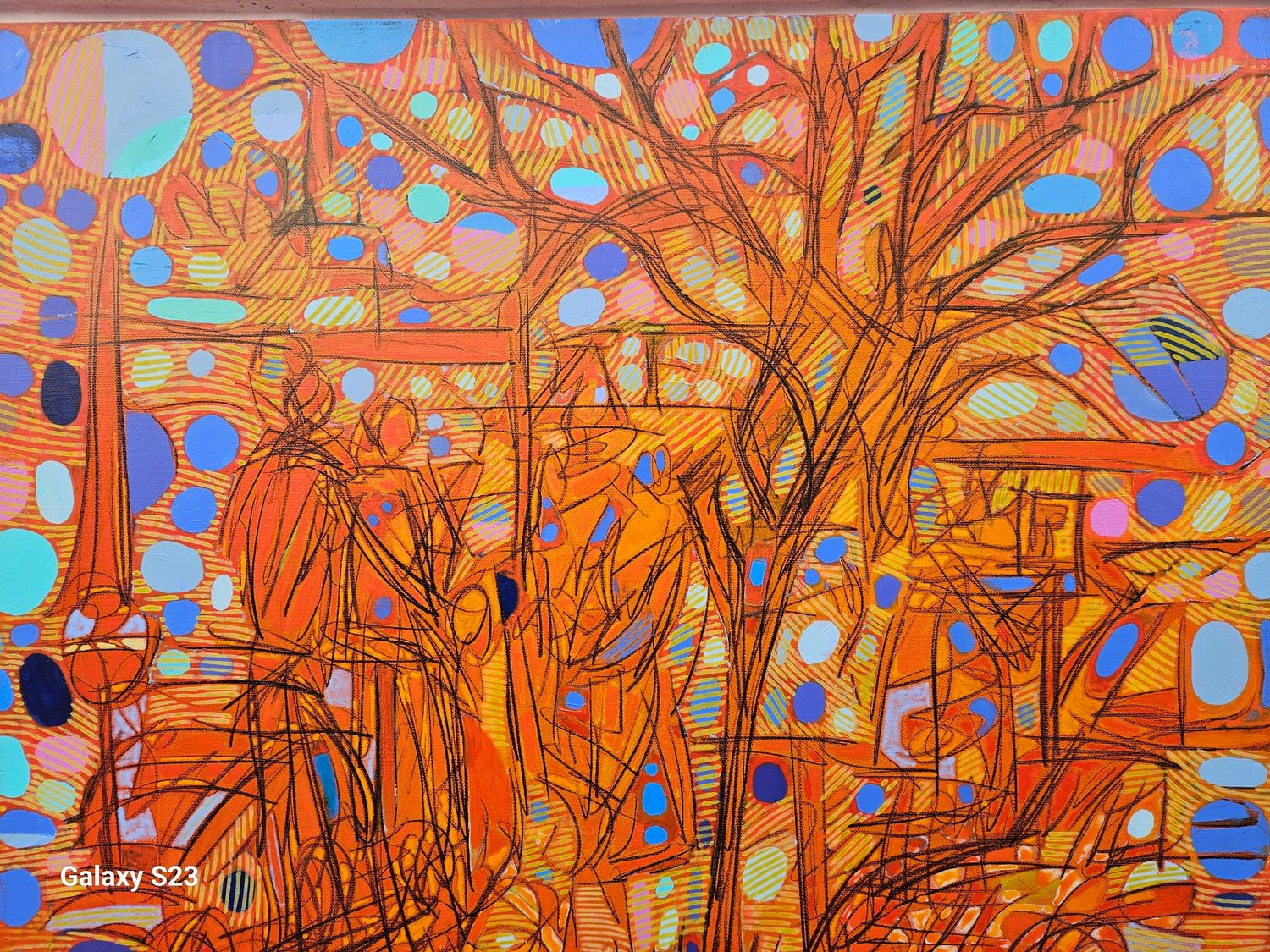 City,  Acryilc  on the canvas. /  Figurative , Light as Form // Size: ca.. 80 x 80 x 2 cm