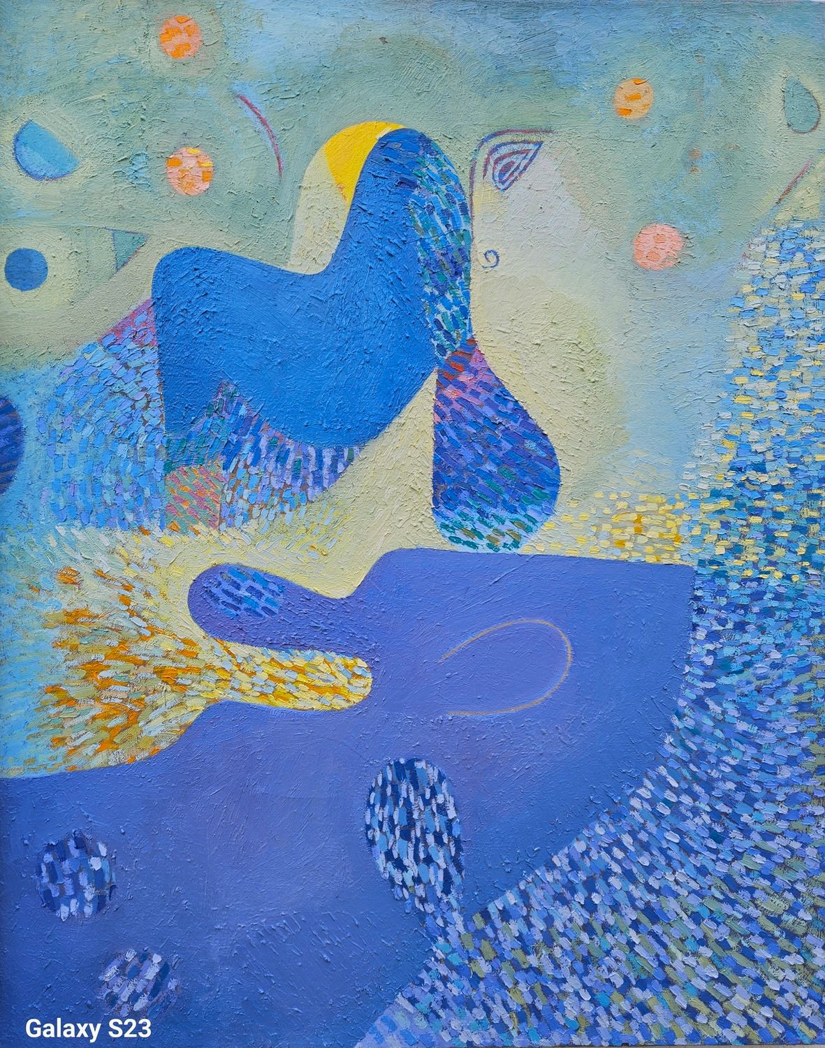 Blau ,Oil Painting / Light as form Abstract  Painting  // Size: ca.. 80 x100 x 2 cm