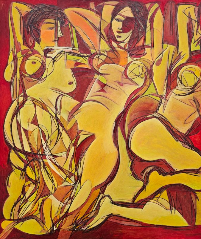 Collage wood & canvas  / Acryilc  on wood on canvas  /  Figurative , Light as Form // Size: ca..120 x 140 x 4 cm