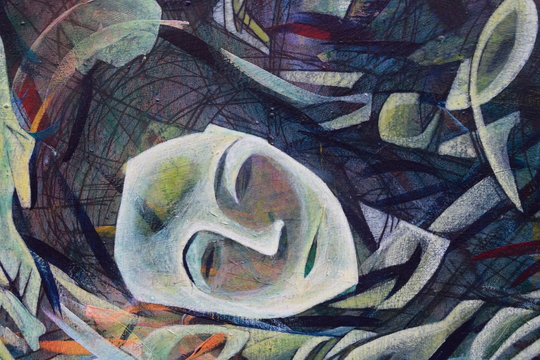 Acryilc  on the canvas. /  Figurative , Light as Form // Size : ca. 90 x 160 x 2 cm,