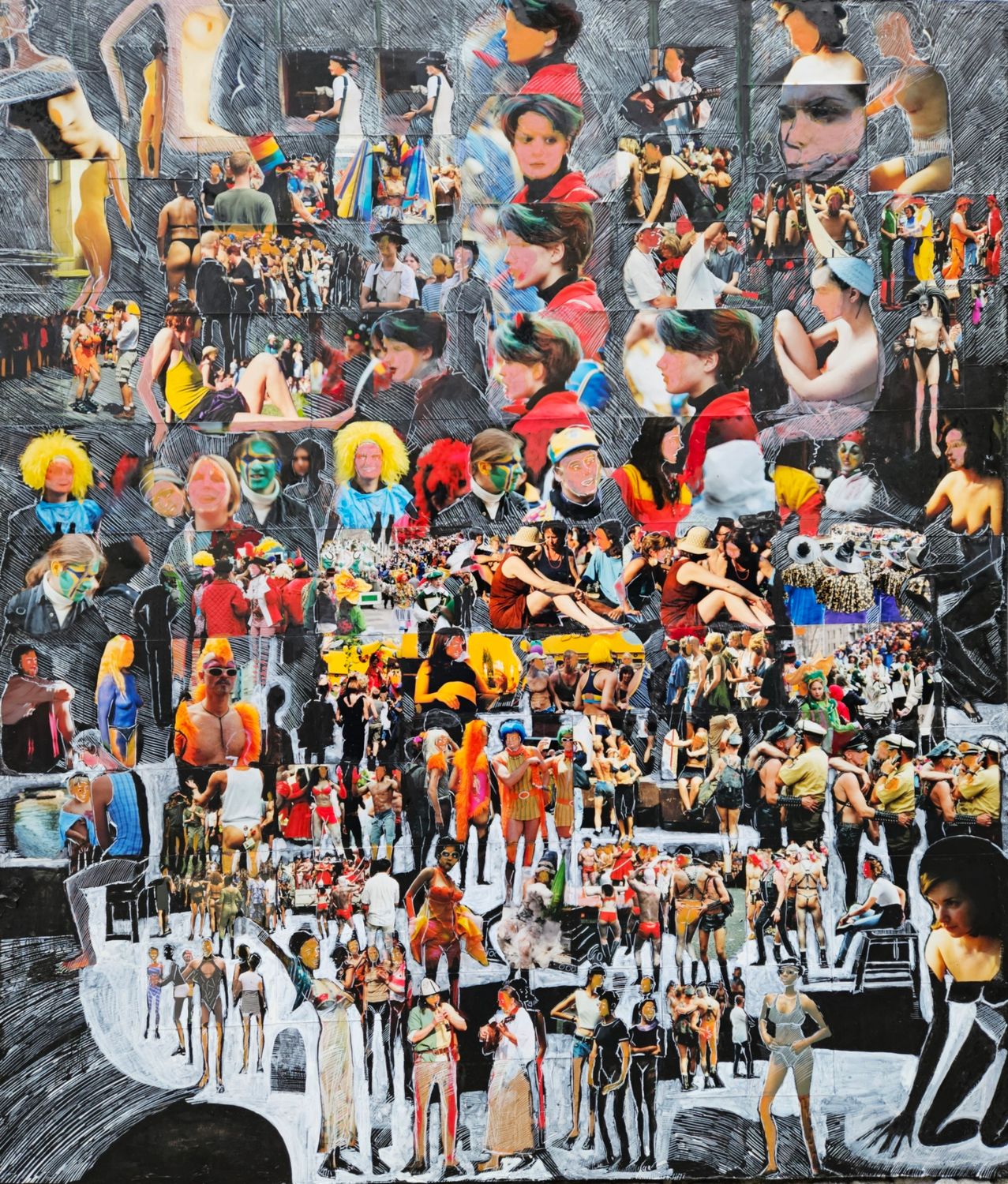 foto Paintings ,Pigment and acrylic collaged on photo and wood and frame// Size: ca.. 120 x 140 x 4 cm