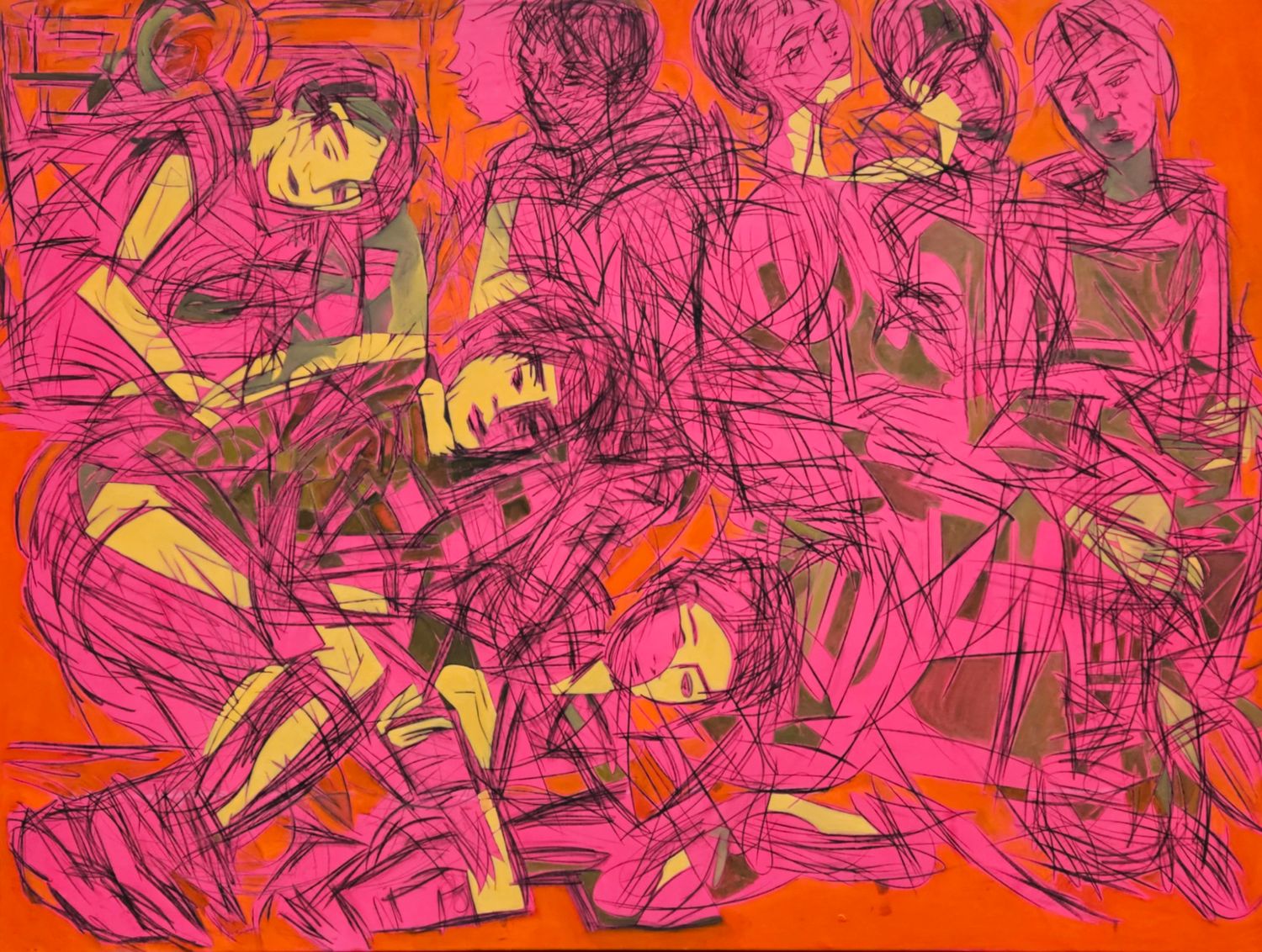 City,  Acryilc  on the canvas. /  Figurative , Light as Form // Size : ca. 150 x 200 x 5 cm,