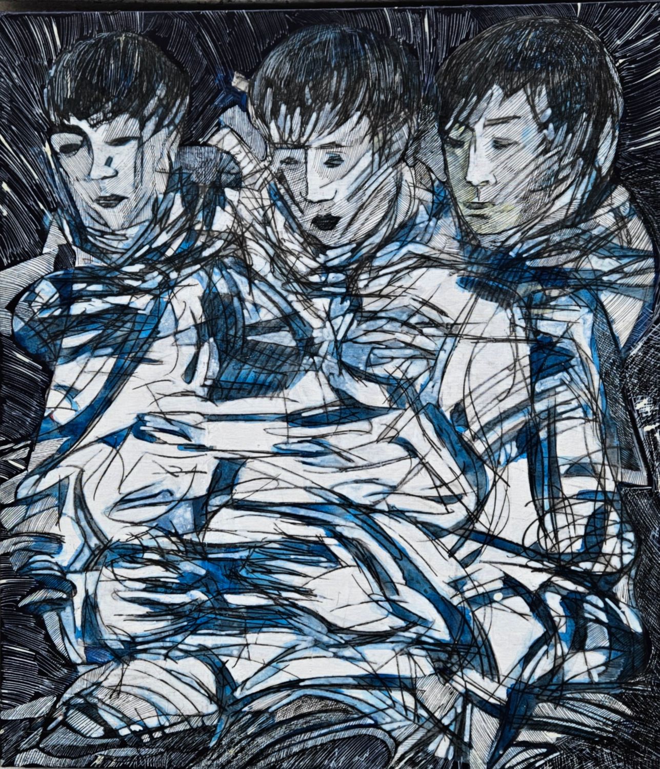 City,  Acryilc  on the canvas. /  Figurative , Light as Form,: 58 x 66 x4 cm