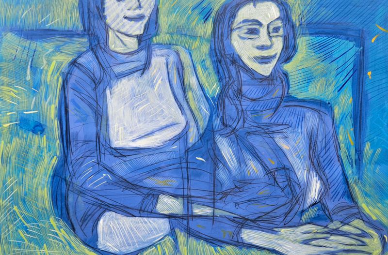 Blaues Geheimnis /ca.. 55 x 80 x 4 cm,