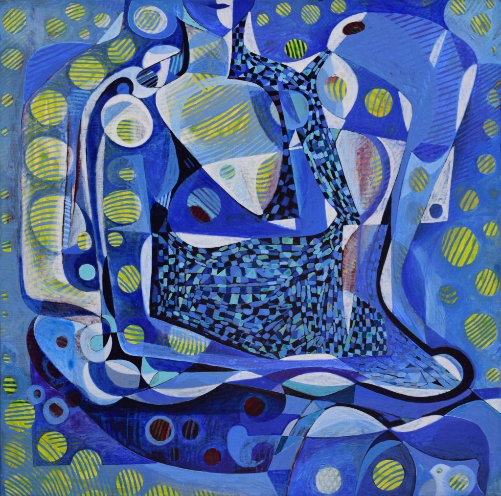 City blau frau / 80 x 80 cm City blau frau / 80 x 80 cm