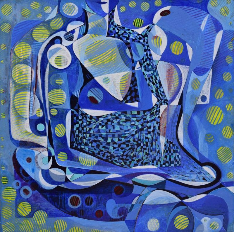 City blau frau / 80 x 80 cm City blau frau / 80 x 80 cm