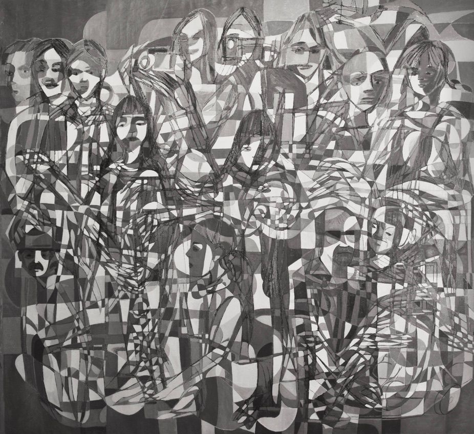 Grau / Licht als form  200 x 230 x 4 cm