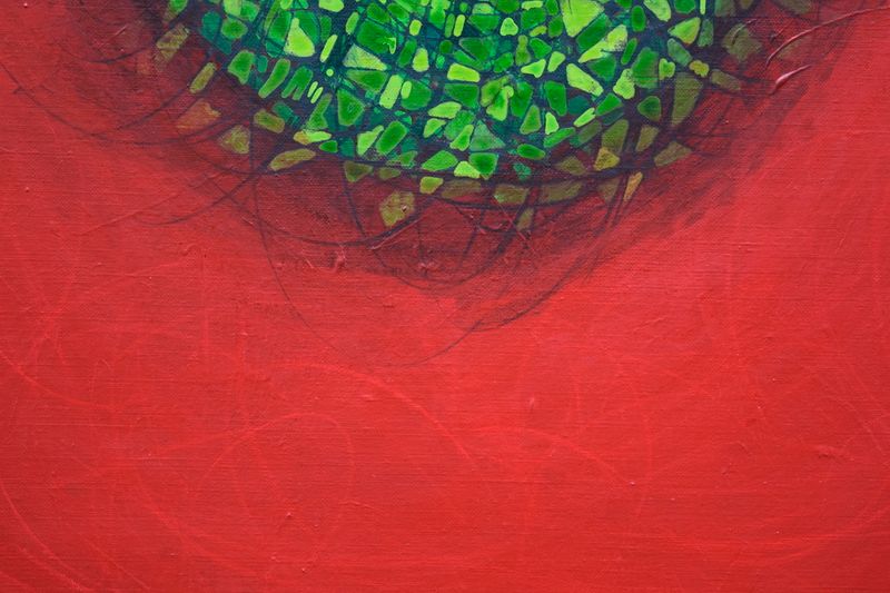 Rote Welt /80 x 100  x 2 cm