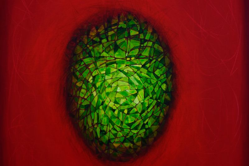 Rote Welt  80 x 100 x 2 cm