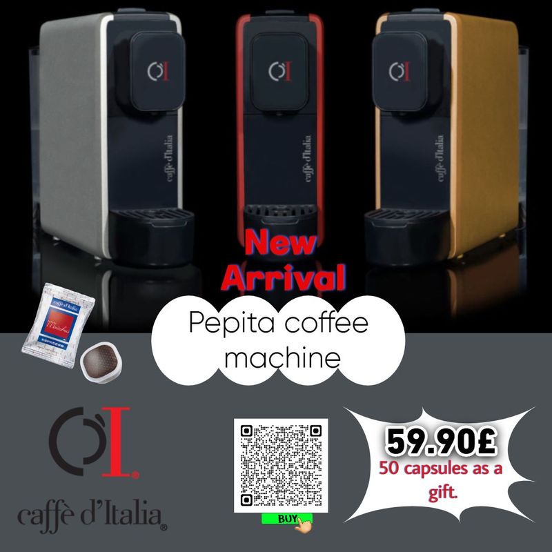 Pepita coffee machine capsule Caffè D'italia ☕Special Sale☕and 50 Capsule espresso coffee