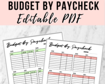 Editable Budget By Paycheck PDF