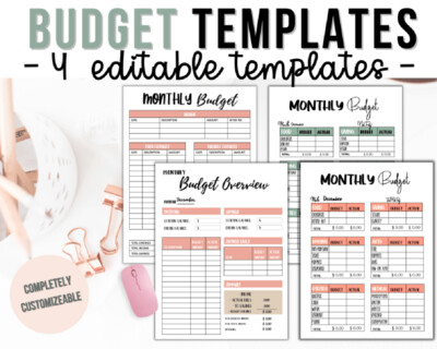 4 Editable Budgeting Templates