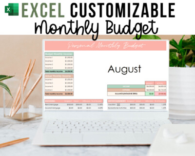 Excel Customizable Monthly Budget