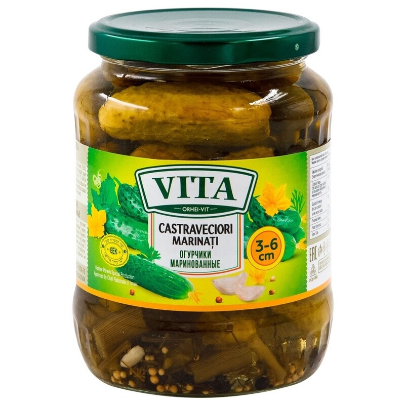 Canned cucumbers. 675g /3-6 cm/ VITA Canned cucumbers. 675g /3-6 cm/ VITA