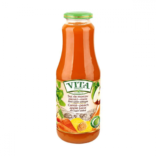 Carrot-peach-apple juice 1 L Bottle Vita (1x8) Carrot-peach-apple juice 1 L Bottle Vita (1x8)