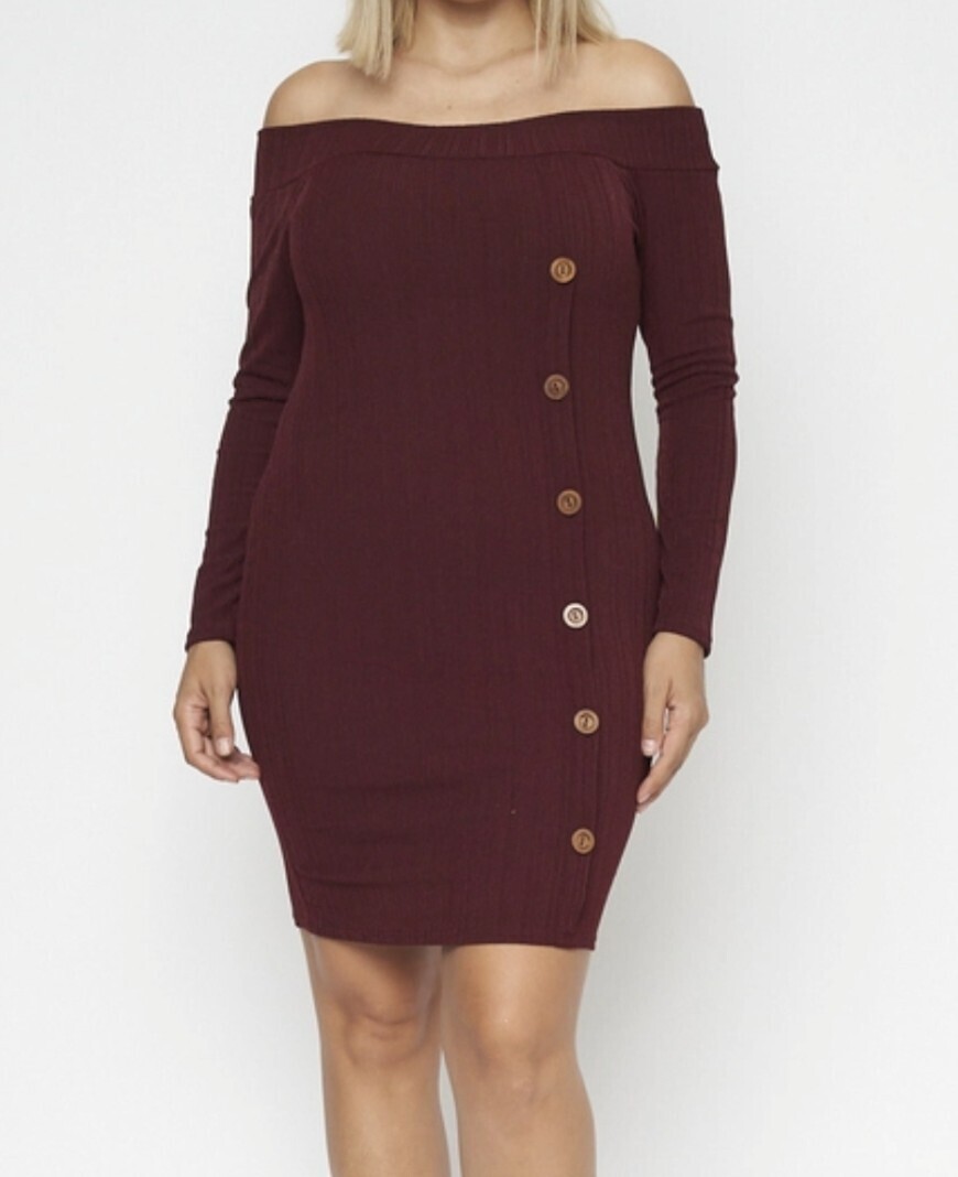 Burgundy Plus Size Dress