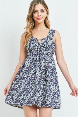 Navy Floral Dress