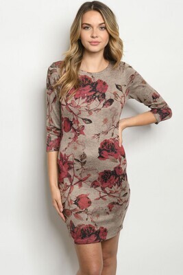​Mocha Floral Dress