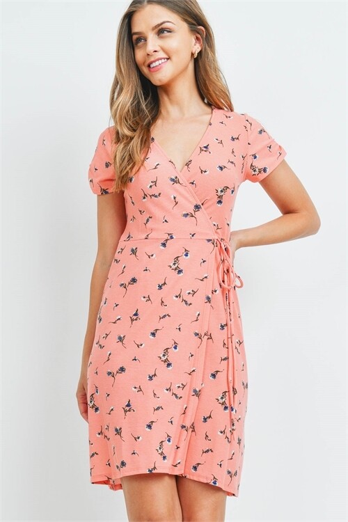 ​Pink with Flower Print Dress