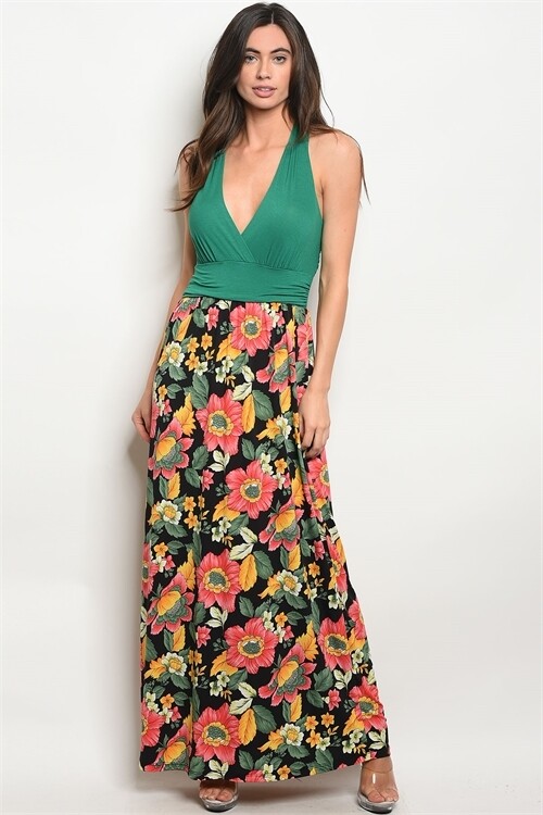 Green Floral Dress