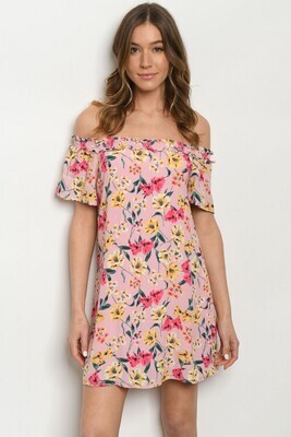 ​Peach Yellow Floral Dress