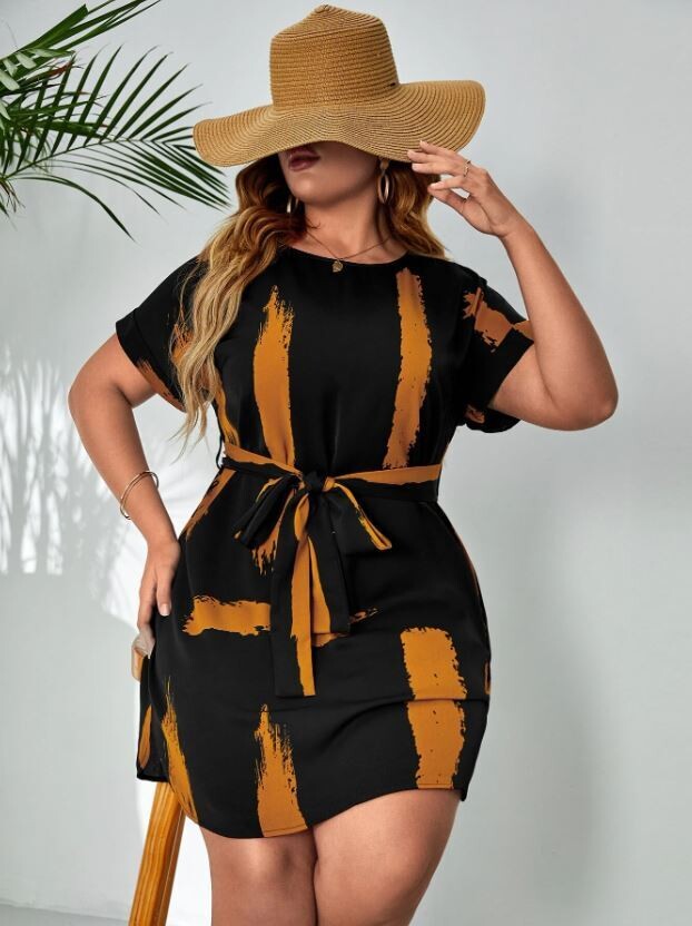 Tie Dye Belted Dress