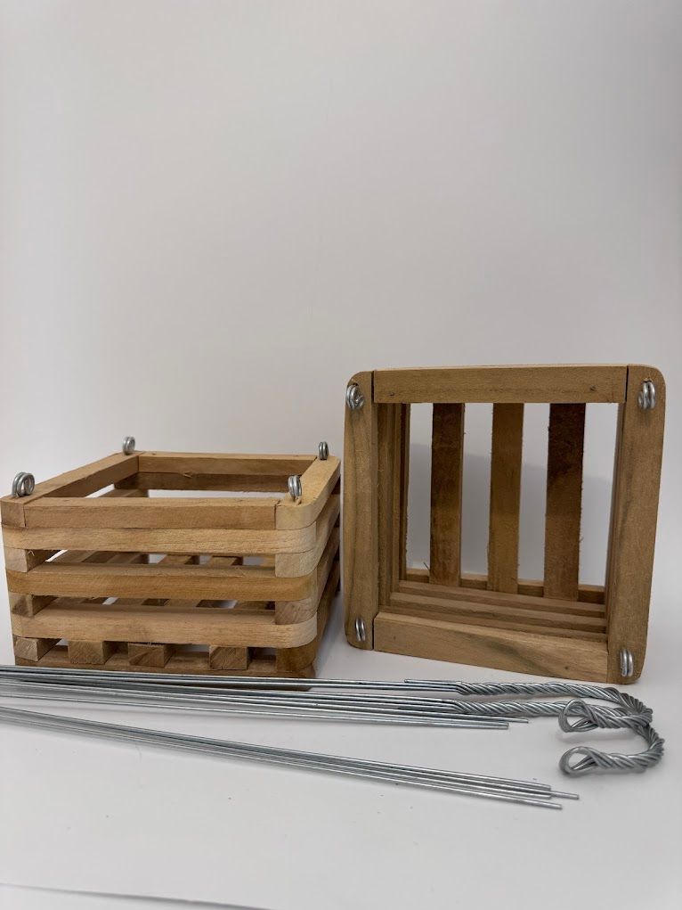 TWO 6” Vanda Baskets With 30” 4 Wire Hangers FREE SHIP Real Cedar Wood