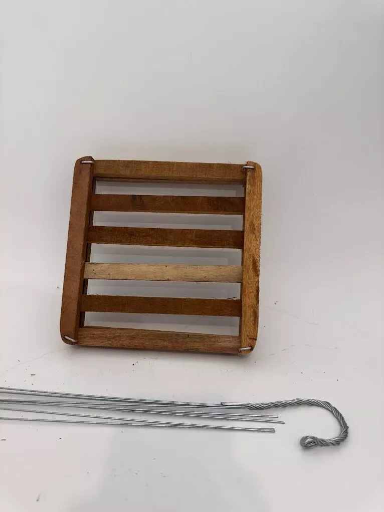 TWO 8” Vanda Plaques With 30” 4 Wire Hanger FREE SHIP Real Cedar Wood Flat