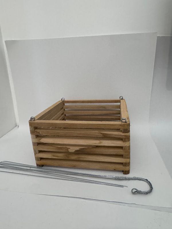 10” Vanda Basket With 30” 4 Wire Hanger FREE SHIP Real Cedar Wood