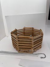 12&quot; Octagonal Vanda Basket With 1 30” 4 Wire Hanger FREE SHIP Real Cedar Wood