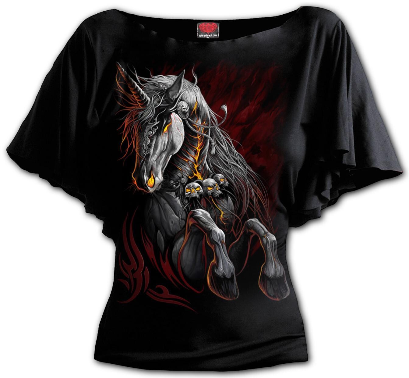 iNFERNAL UNICORN Boat neck bat sleeve