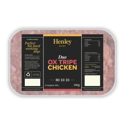 Henley Duo Ox Tripe &amp; Chicken500g