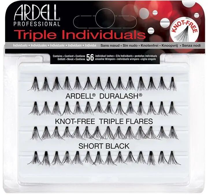 Ardell Knot-Free Flared Triple Individuals,Short, 56 Count